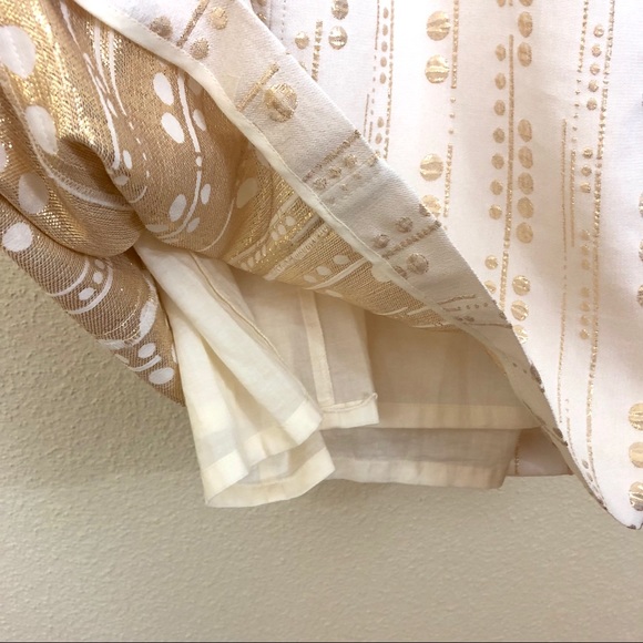 Tory Burch Metallic Print Split-Neck Tunic Dress - Picture 4 of 8